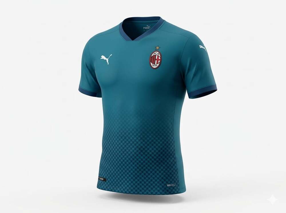 Puma 2020-21 AC Milan Third Replica Football Shirt - Deep Lagoon